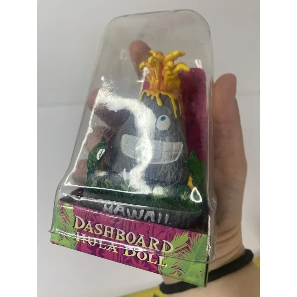 Hawaiian Dashboard Hula‎ Doll Erupting Lava Volcano Sweet KeAloha